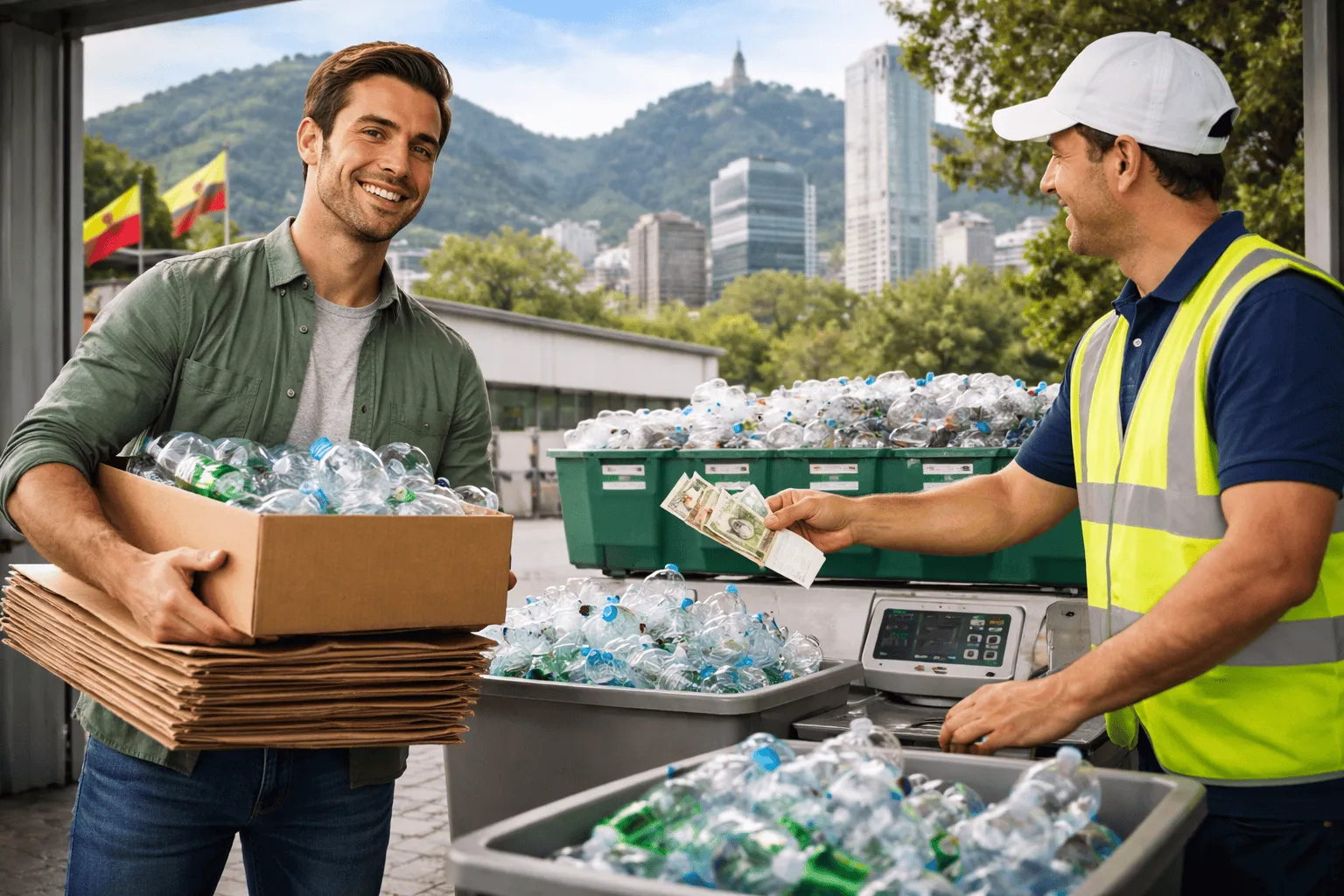 Estación de pesaje industrial certificada con materiales reciclables